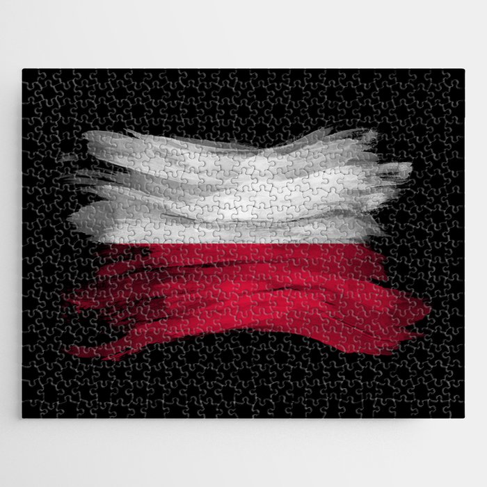 Poland flag brush stroke, national flag Jigsaw Puzzle
