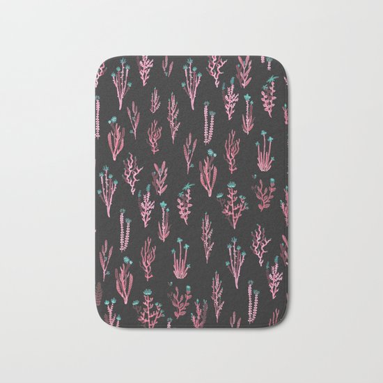 pink garden Bath Mat