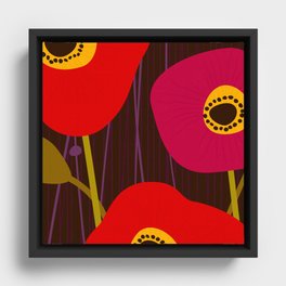 Red Poppy Flowers by Friztin Framed Canvas