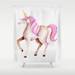 Pink Unicorn Shower Curtain