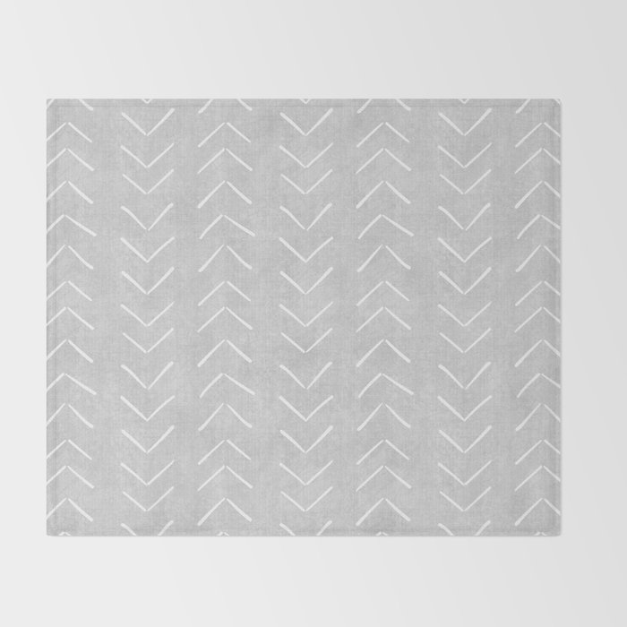 Mudcloth Big Arrows in Grey Throw Blanket by beckybailey1 ...