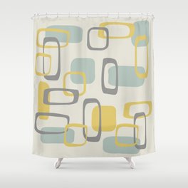 Mid Century Modern Squares Pattern Shower Curtain