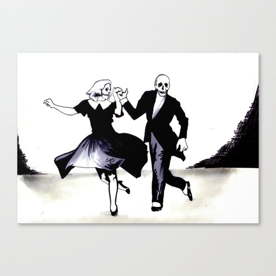 Skeleton Swing Canvas Print