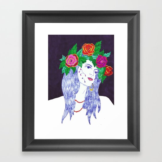 Girl in Dream Framed Art Print