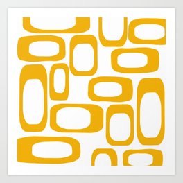Mid Century Modern Shapes Mustard Art Print