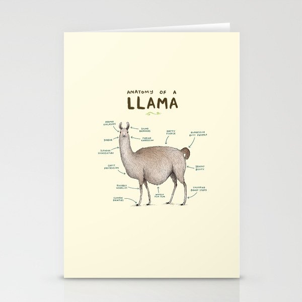 Anatomy of a Llama Stationery Cards