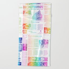 Rainbow Birthday Newspaper  Beach Towel