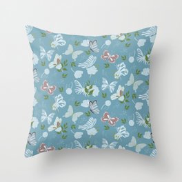 Butterfly Flowers 1 Throw Pillow