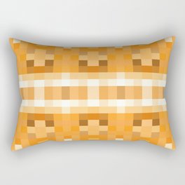 geometric symmetry art pixel square pattern abstract background in brown Rectangular Pillow