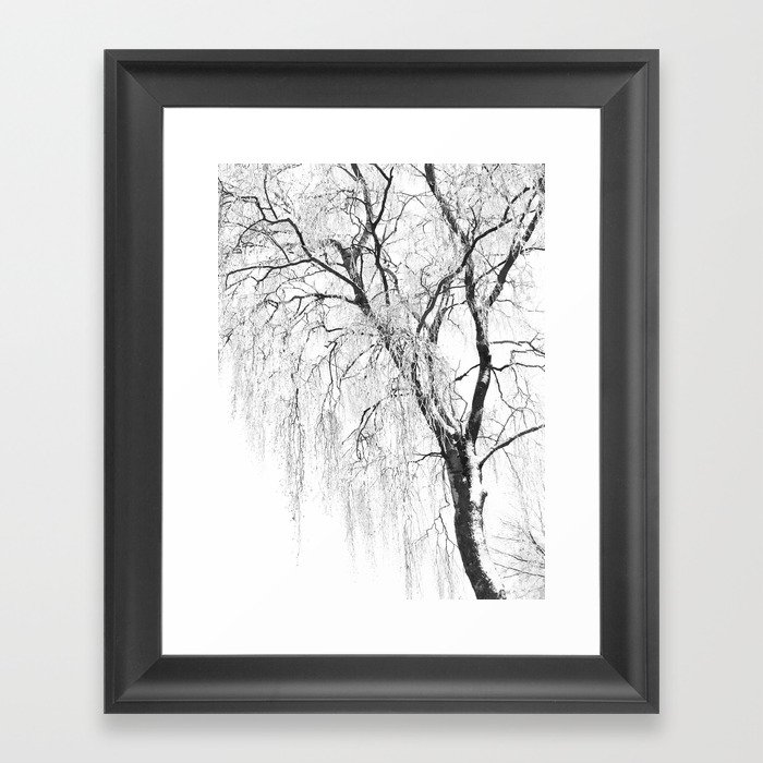 White snow tree Framed Art Print