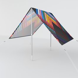 Hando - Geometric Abstract Colorful Retro Striped Art Design Sun Shade