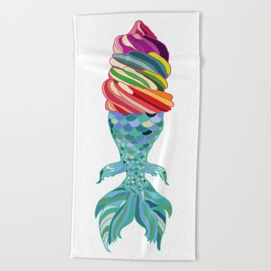 Mermaid Ice Cream Beach Towel