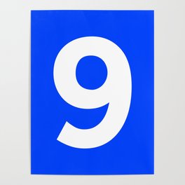 Number 9 (White & Blue) Poster