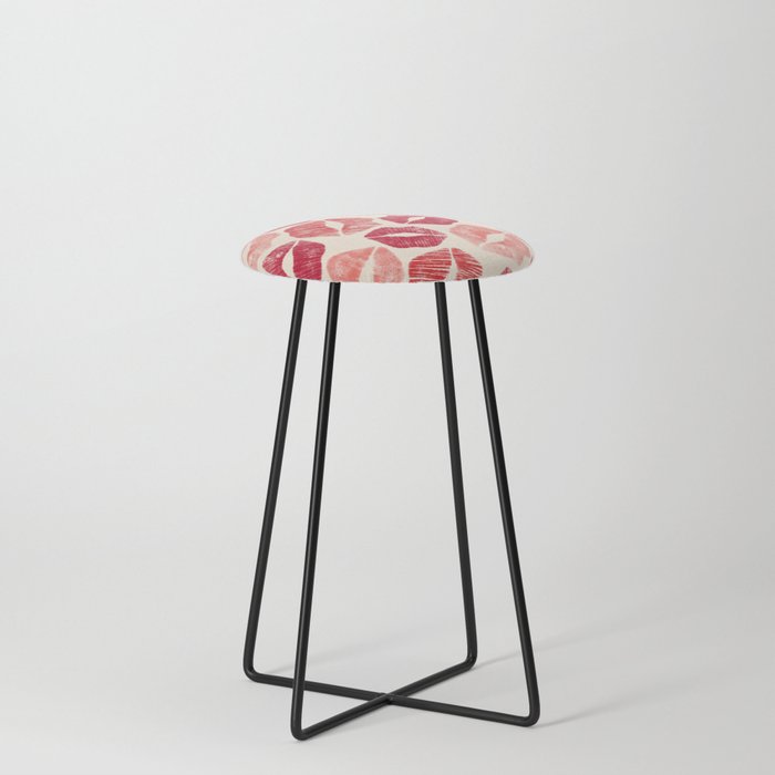 Pattern Lips in Red Lipstick Counter Stool