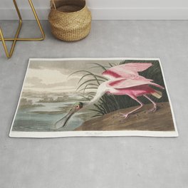 Roseate Spoonbill from Birds of America (1827) by John James Audubon etched by William Home Lizars Rug | Vintagebird, Spoonbill, Decor, Roseatespoonbill, Artprint, Frame, 277295, Johnjamesaudubon, Antique, Bird 