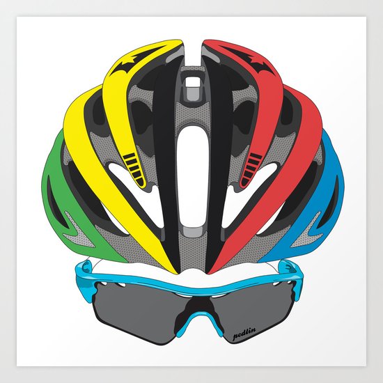 Cycling Face Art Print