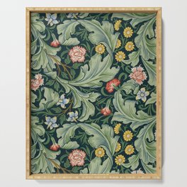 William Morris Leicester Herbaceous Italian Laurel Acanthus Textile Colorful Floral Pattern Serving Tray