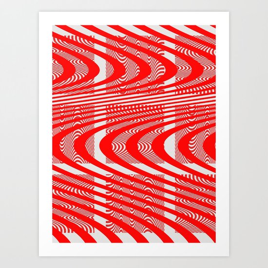 Red Waves Art Print