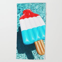 popsicle float all up in our pool Beach Towel