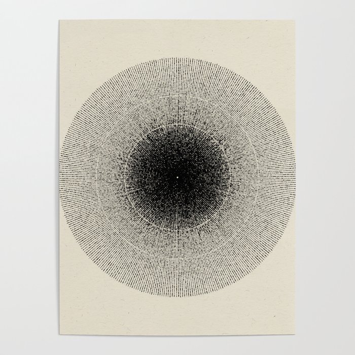 CAPSULE Minimalist Modern and Vintage Illustration Design of a Black Hole Radial Star Burst Poster