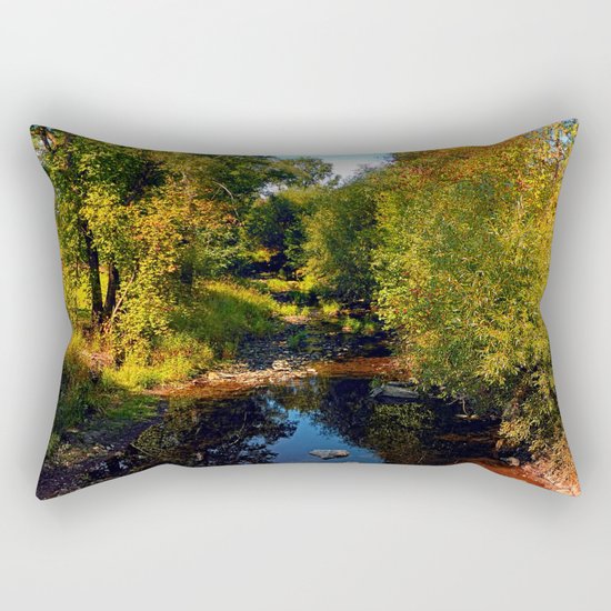 River scene at the end of summer Rectangular Pillow
