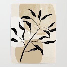 No26 Branching Out - Leaves in black Poster