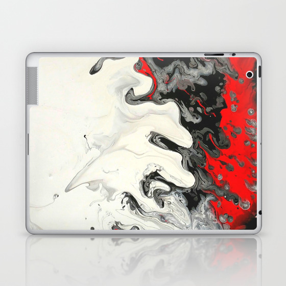 Black Red White Fluid Marble Painting Abstract Art Laptop Ipad Skin By Colorflowcreations Society6