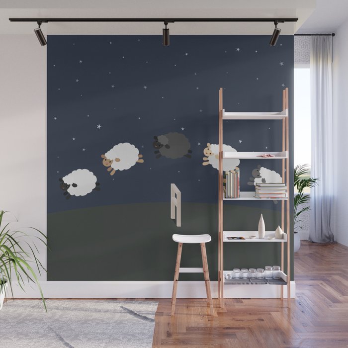 Counting Sheep Wall Mural