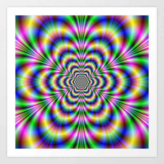 Psychedelic Hexagon Art Print