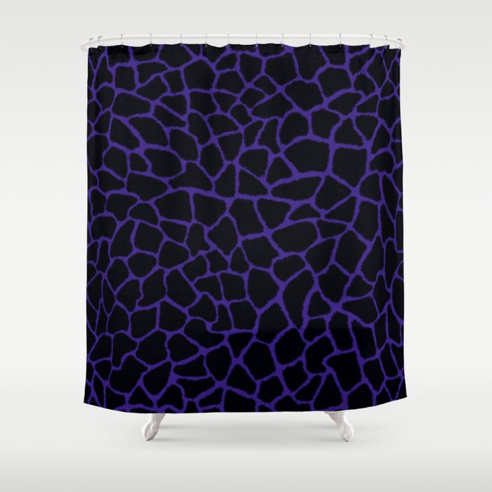 Mosaic Abstract Art Black & Purple Shower Curtain