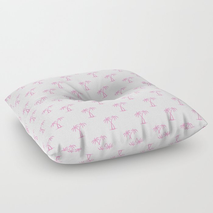 Pink Palm Trees Pattern Floor Pillow