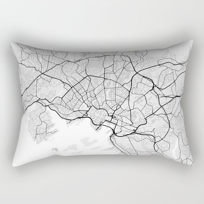 Oslo City Map of Norway - Light Rectangular Pillow