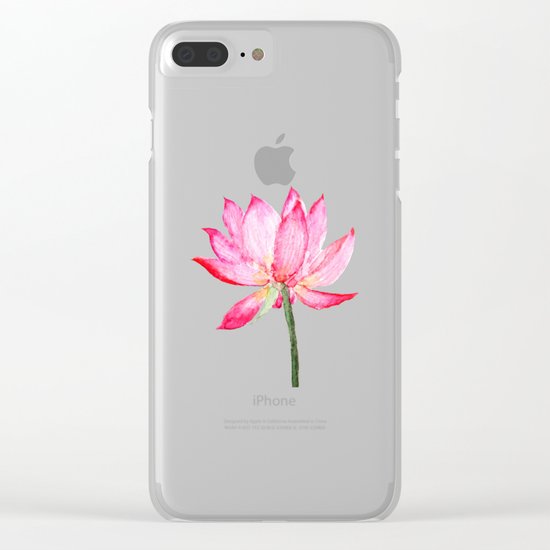 pink lotus flower Clear iPhone Case