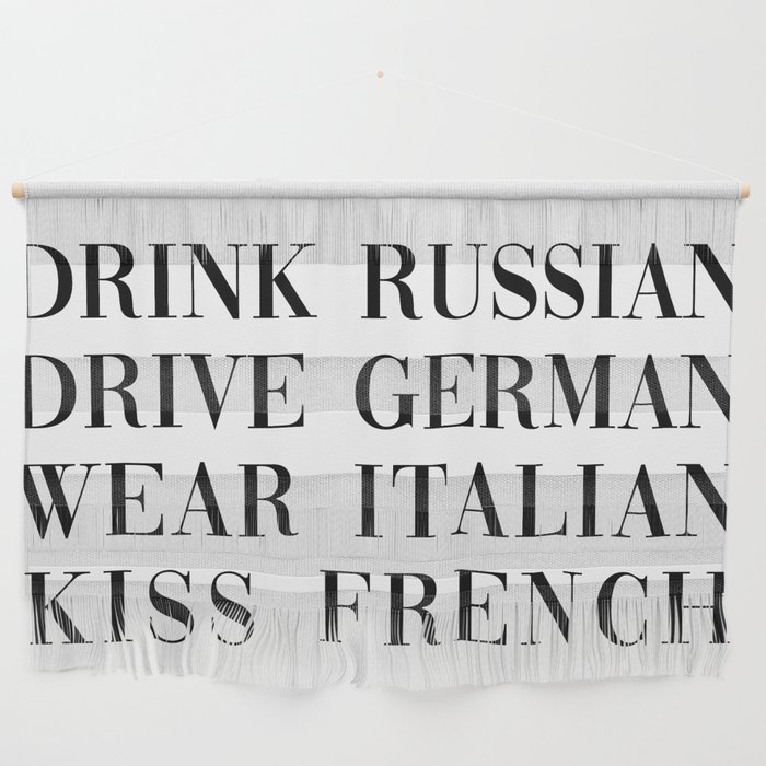 wear italian kiss french Wall Hanging