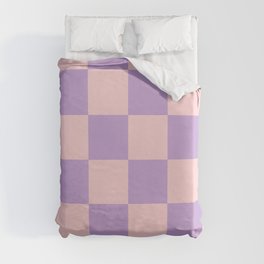Checker Pattern 342 Pink and Lilac Duvet Cover