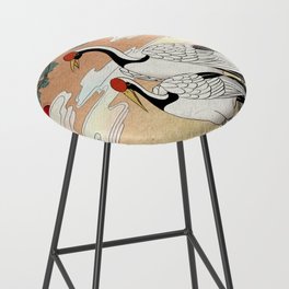 Minhwa: Pine Tree and Cranes C Type Bar Stool