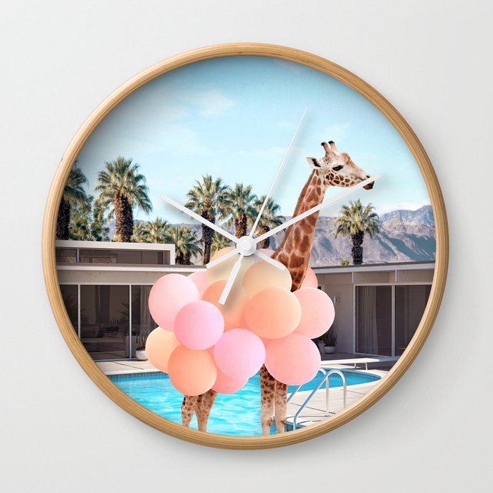 Giraffe Palm Springs Wall Clock