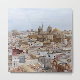 Spain Photography - Overview Over The City Of Cádiz Metal Print