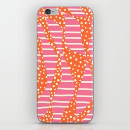 Spots and Stripes 2 - Pink, Orange and Cream iPhone Skin