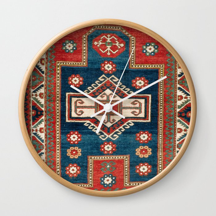 Fakhralo Kazak  Southwest Caucasus Niche Rug Print Wall Clock