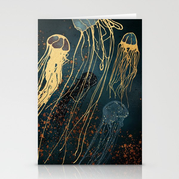 Metallic Jellyfish Stationery Cards