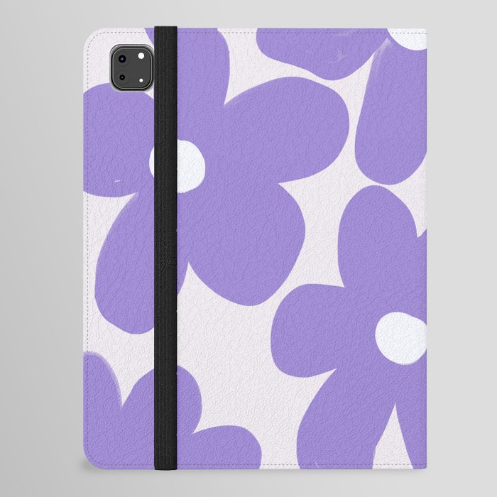 Pastel Lavender Flowers in 70s Groovy Style iPad Folio Case