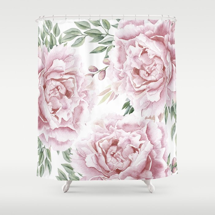 Girly Pastel Pink Roses Garden Shower Curtain By Naturemagick Society6 Girly Pastel Pink Roses Garden Shower Curtain