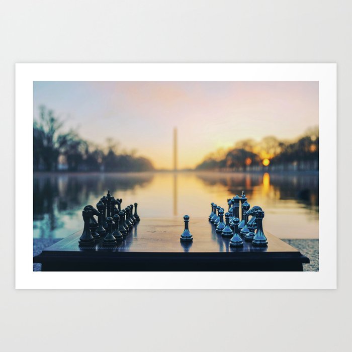 Washington Monument Chess Board 2 Art Print