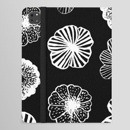 Glowing Flowers in Black and White iPad Folio Case