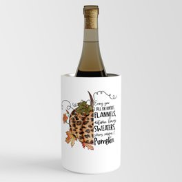 Leopard Pumkin leaves fall quote design Wine Chiller