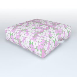 Retro Desert Flowers Pink on Pink Outdoor Floor Cushion