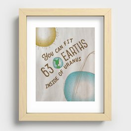 Uranus Joke Bathroom Poster - Solar System Series Recessed Framed Print
