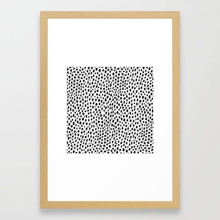 Dalmatian Spots (black/white) Framed Art Print by designmindsboutique