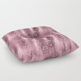 Pink Floral Brushed Metal Texture Floor Pillow